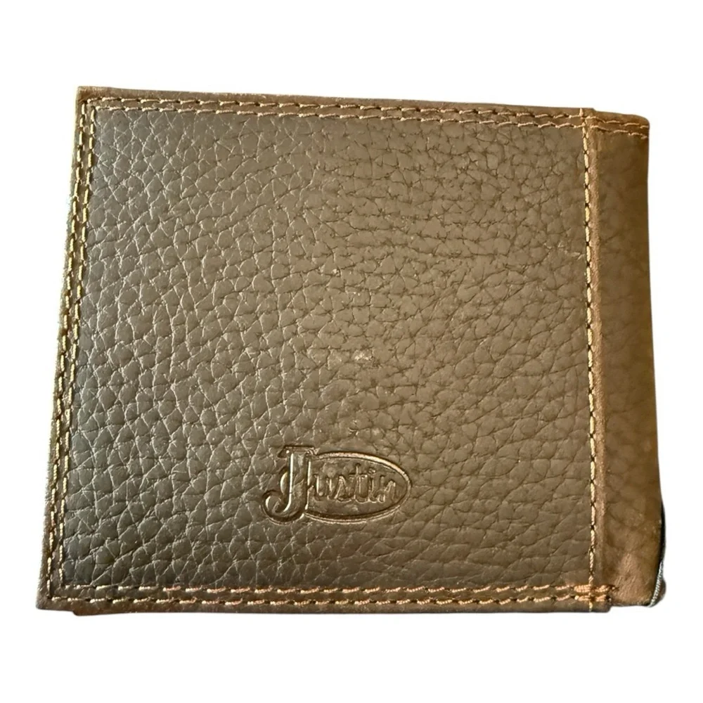 Justin Trifold Wallet RFID Genuine Leather NWT